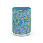  Front of 1010 angel number affirmation mug with Eden chakra art