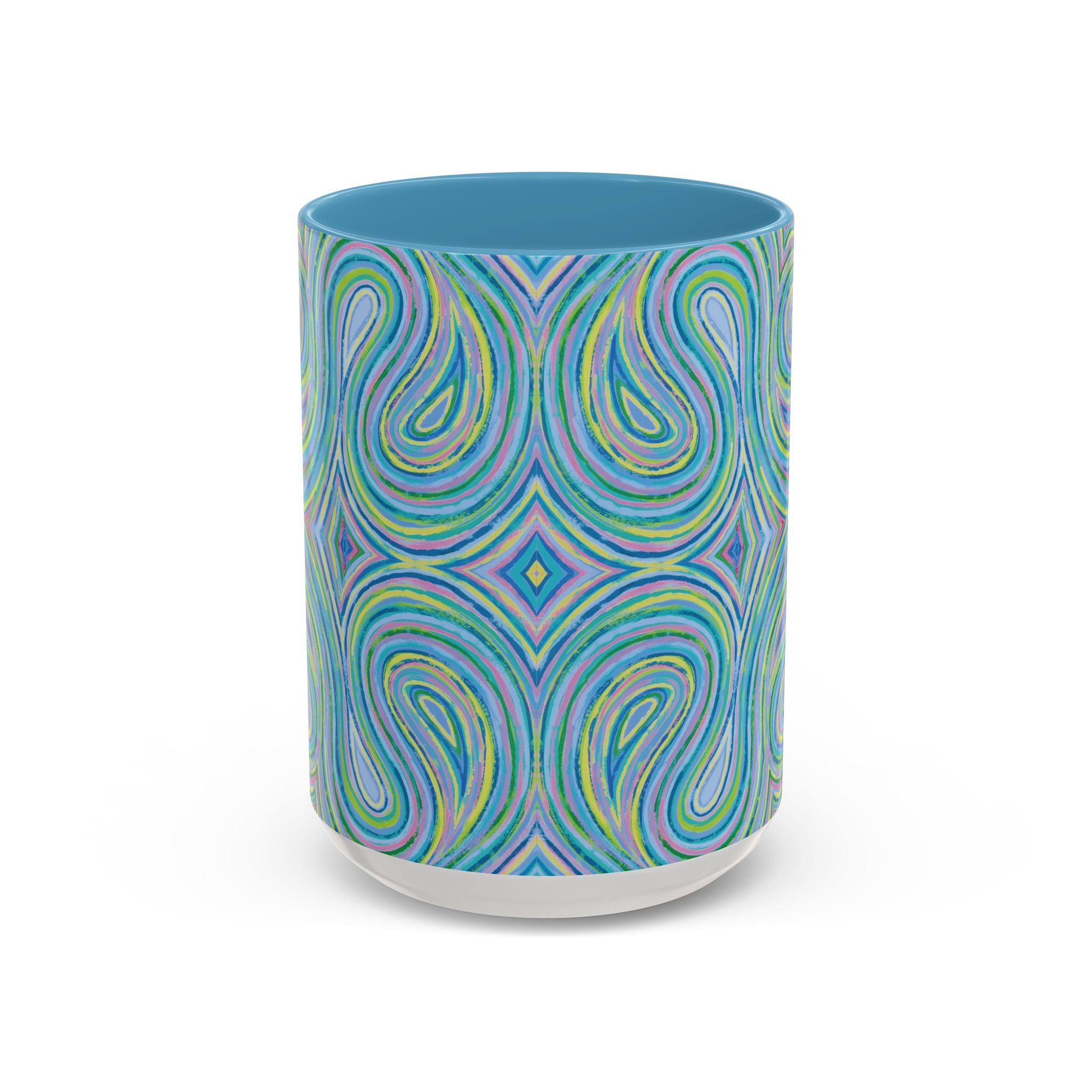  Front of 1010 angel number affirmation mug with Eden chakra art