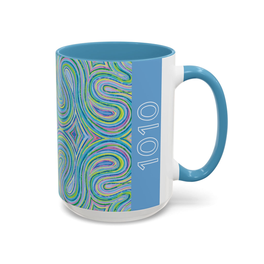  1010 angel number side of affirmation mug featuring Eden art