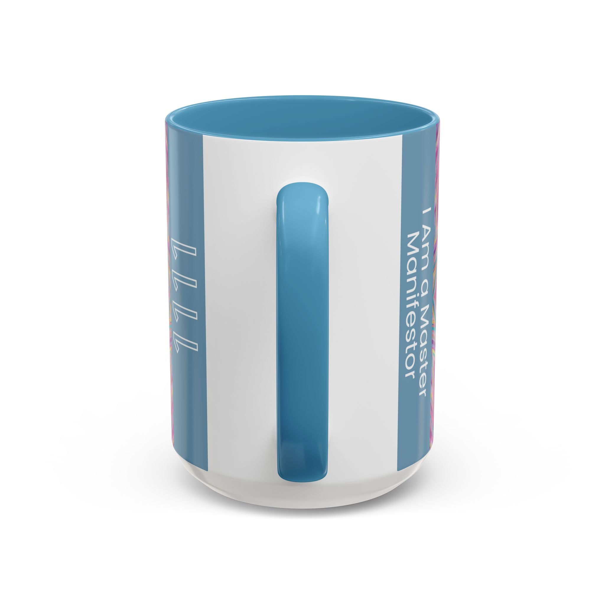  Back of 1111 angel number affirmation mug showing handle