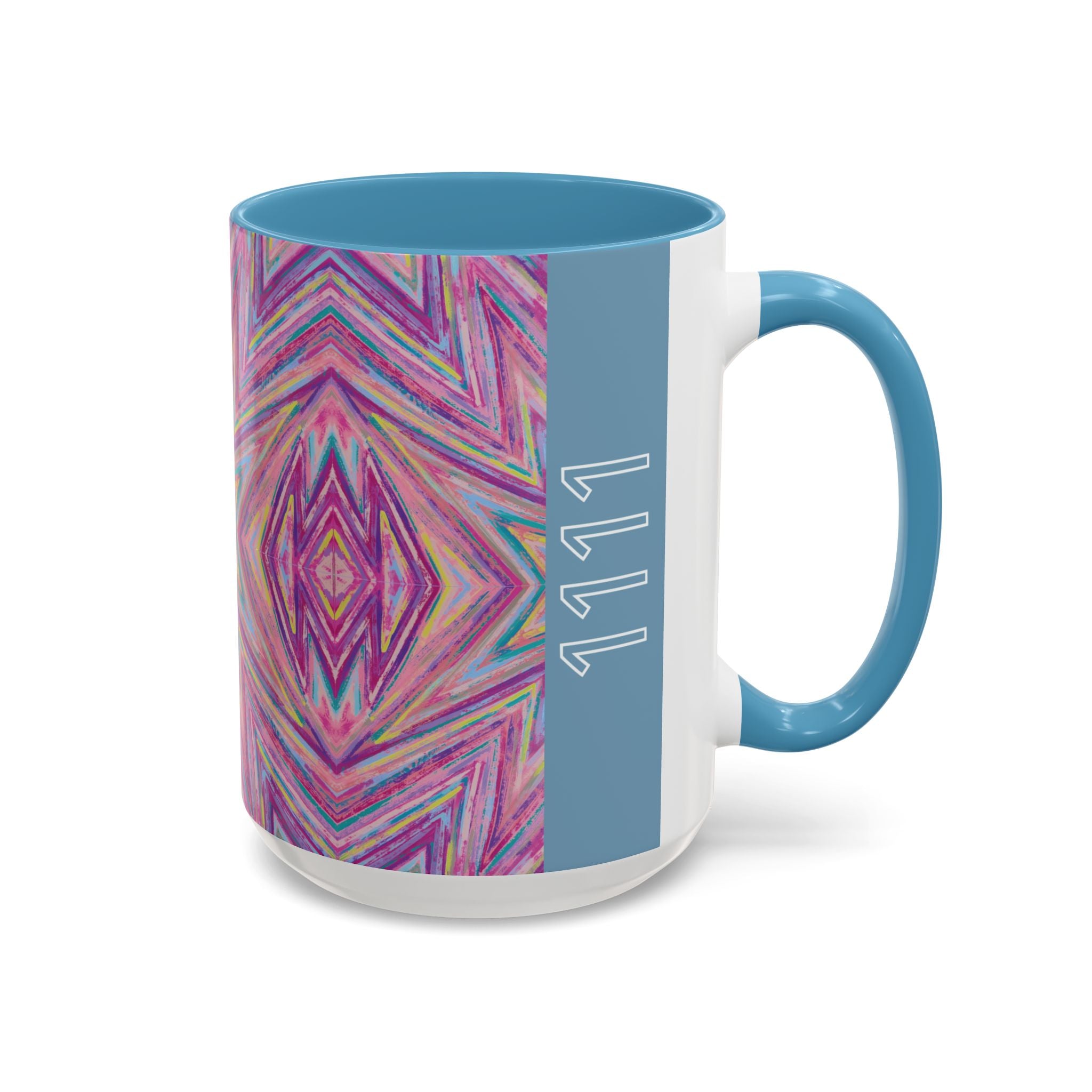  1111 angel number side of affirmation mug featuring Jem art