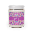  1111 angel number soy candle with lid, featuring Jem chakra art