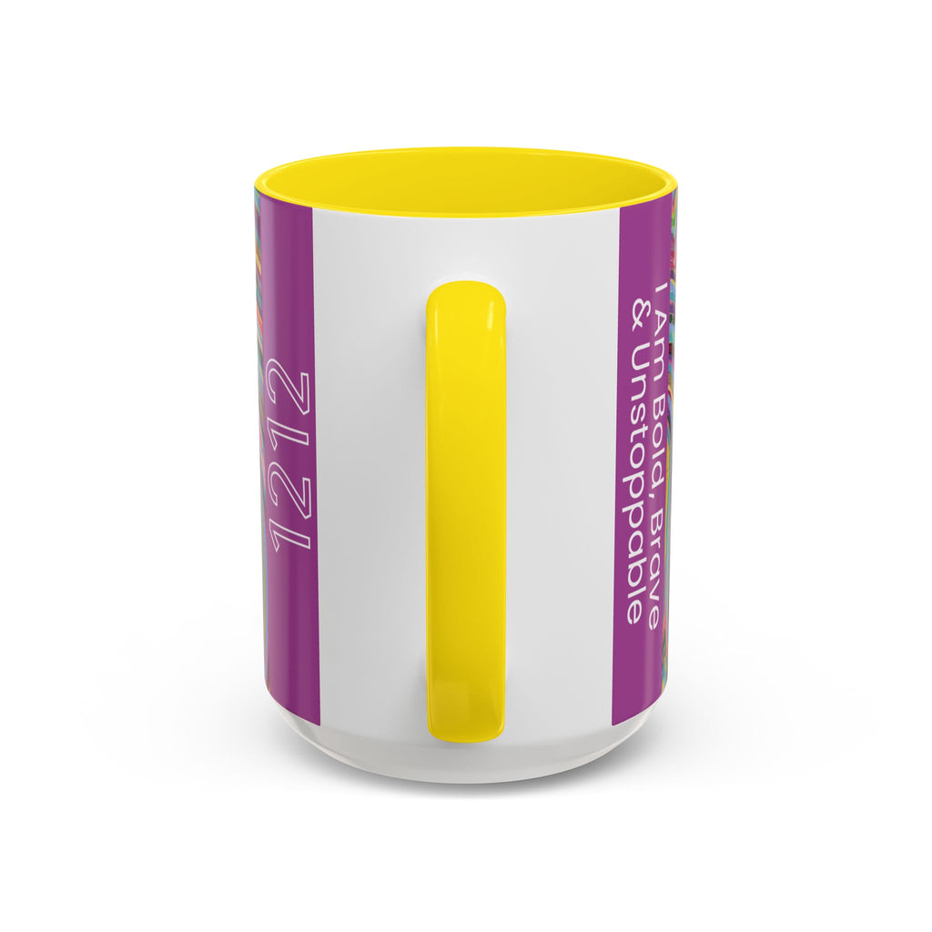  Back of 1212 angel number affirmation mug showing handle