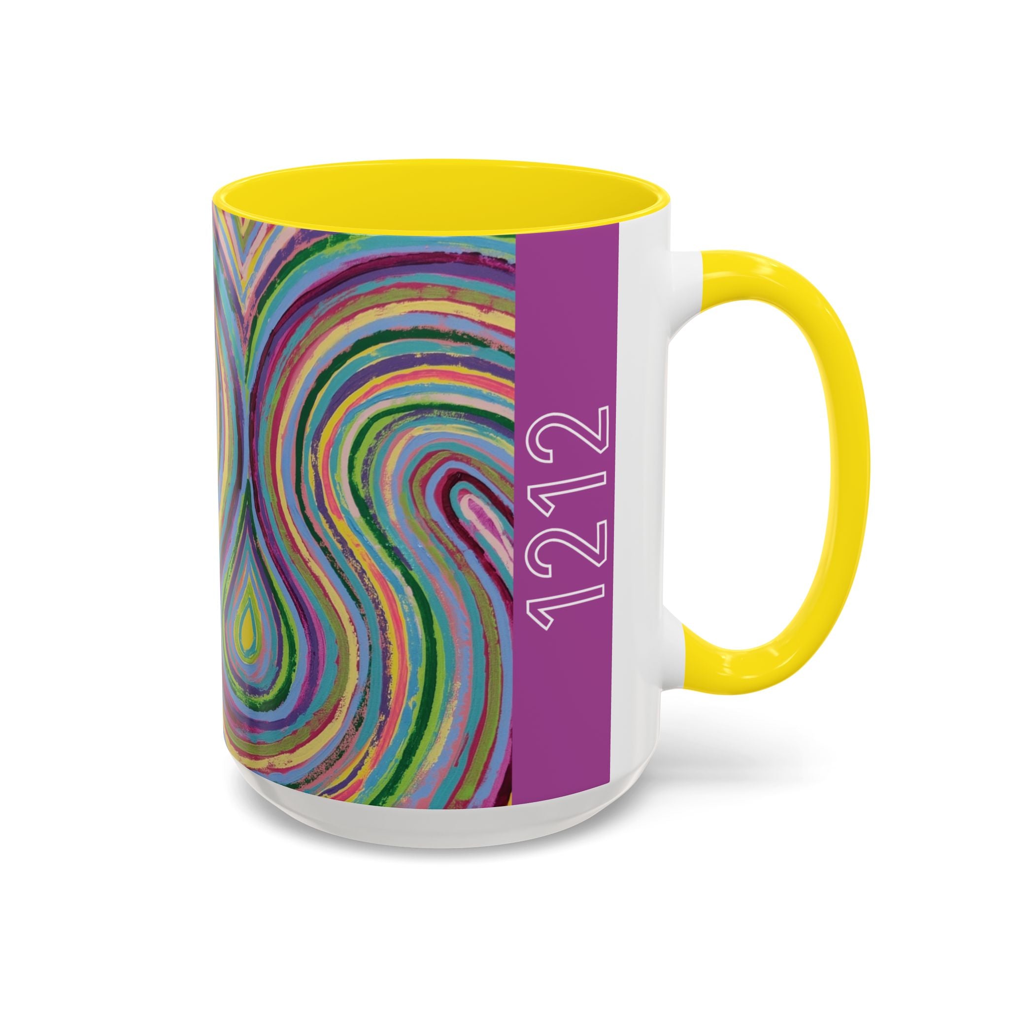  1212 angel number side of affirmation mug featuring Destiny art