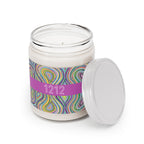  1212 angel number soy candle open, featuring Destiny frequency art painting