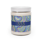  333 angel number soy candle with lid, featuring Aaliyah chakra art