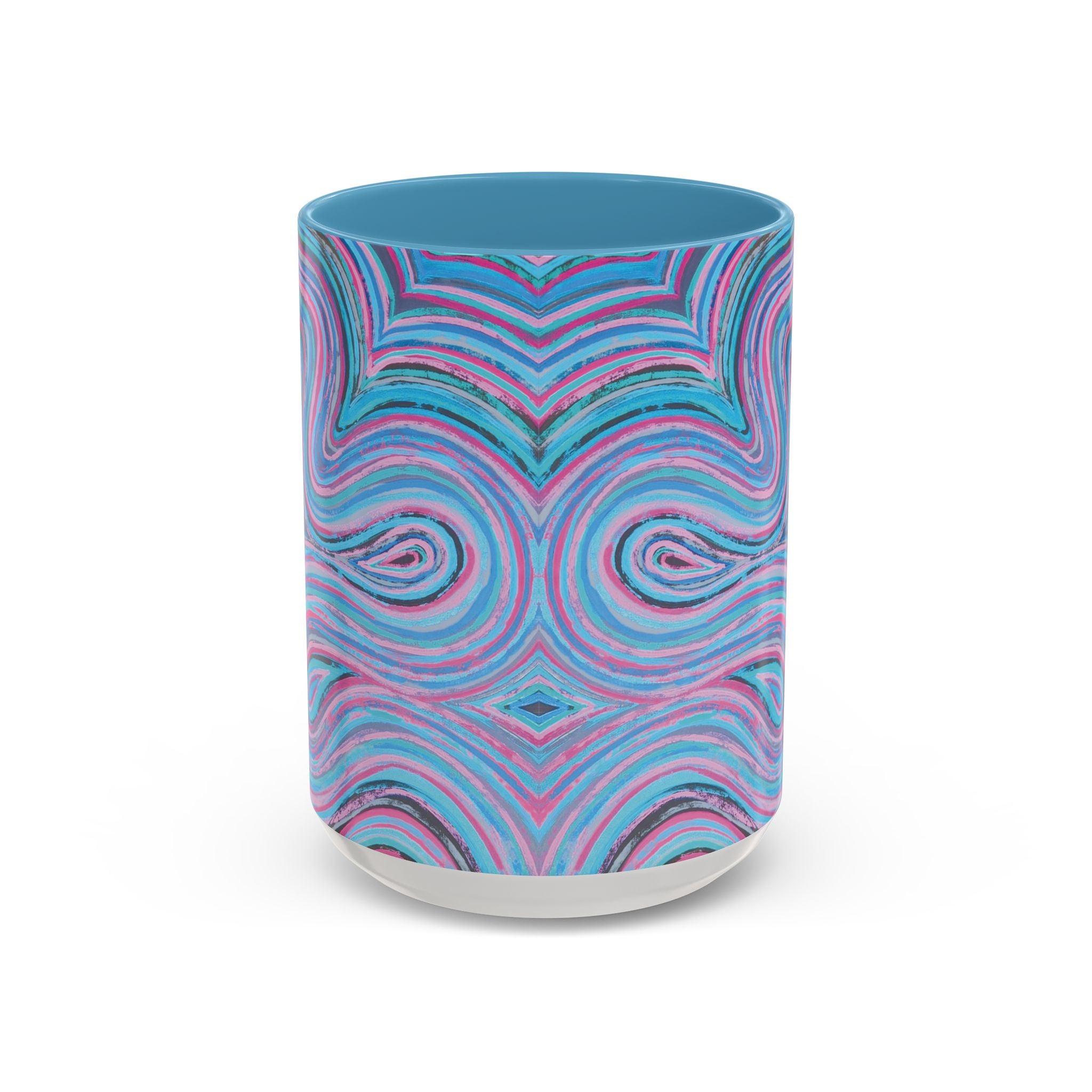  Front of 444 angel number affirmation mug with Josie chakra art