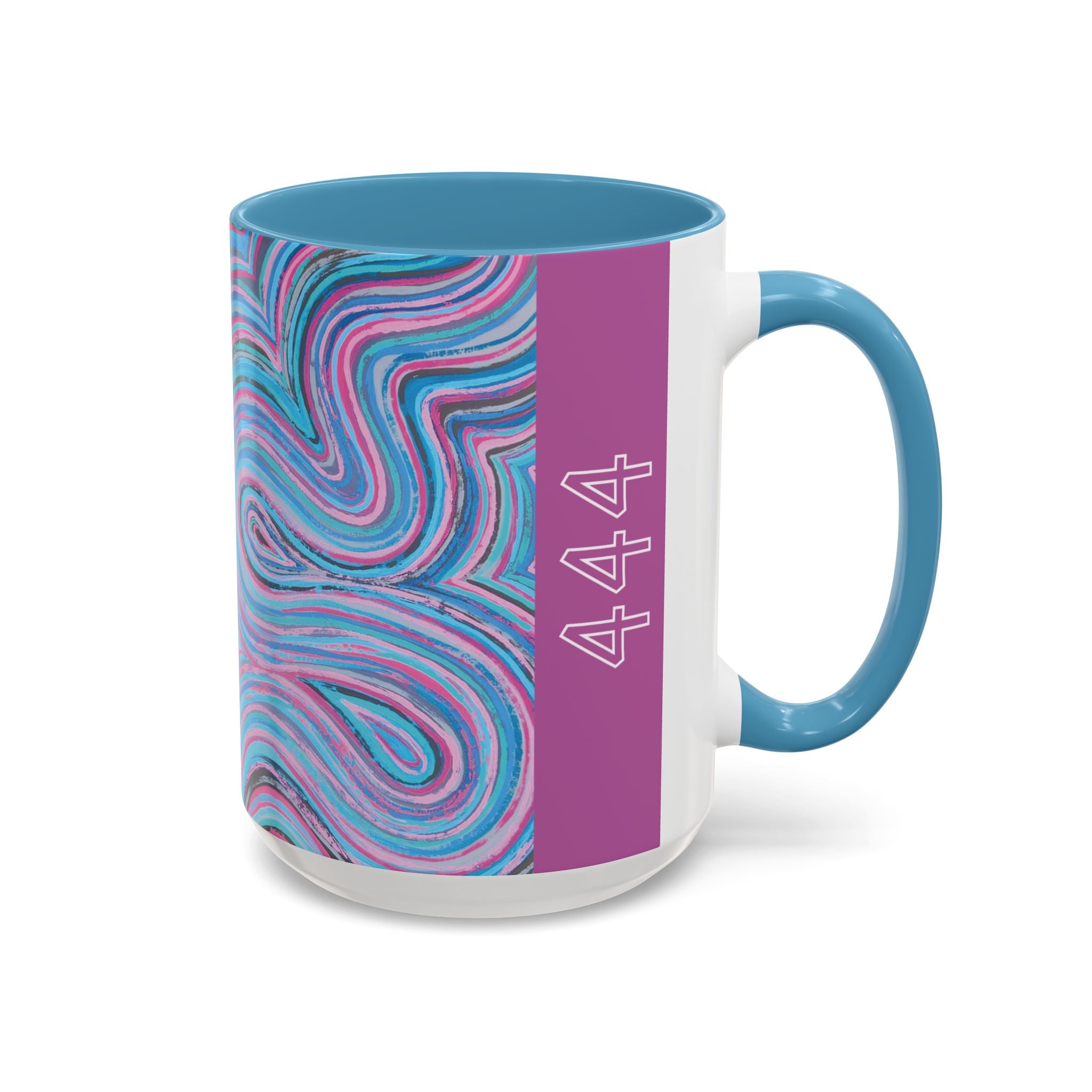  444 angel number side of affirmation mug featuring Josie art