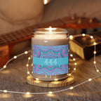  444 angel number candle surrounded by twinkle string lights