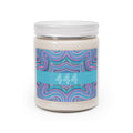  444 angel number soy candle with lid, featuring Josie chakra art