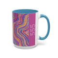  555 angel number side of affirmation mug featuring Bali art
