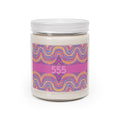  555 angel number soy candle with lid, featuring Bali chakra art