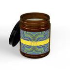  777 angel number soy candle open, featuring Octavia frequency art painting