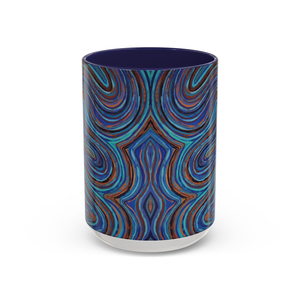  Front of 999 angel number affirmation mug with Indigo chakra art