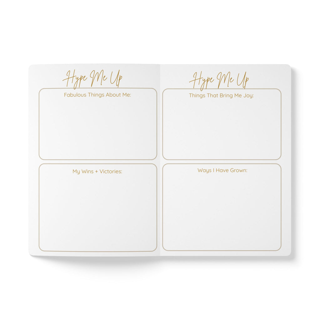  Hype Me Up page inside The Solstice self care journal
