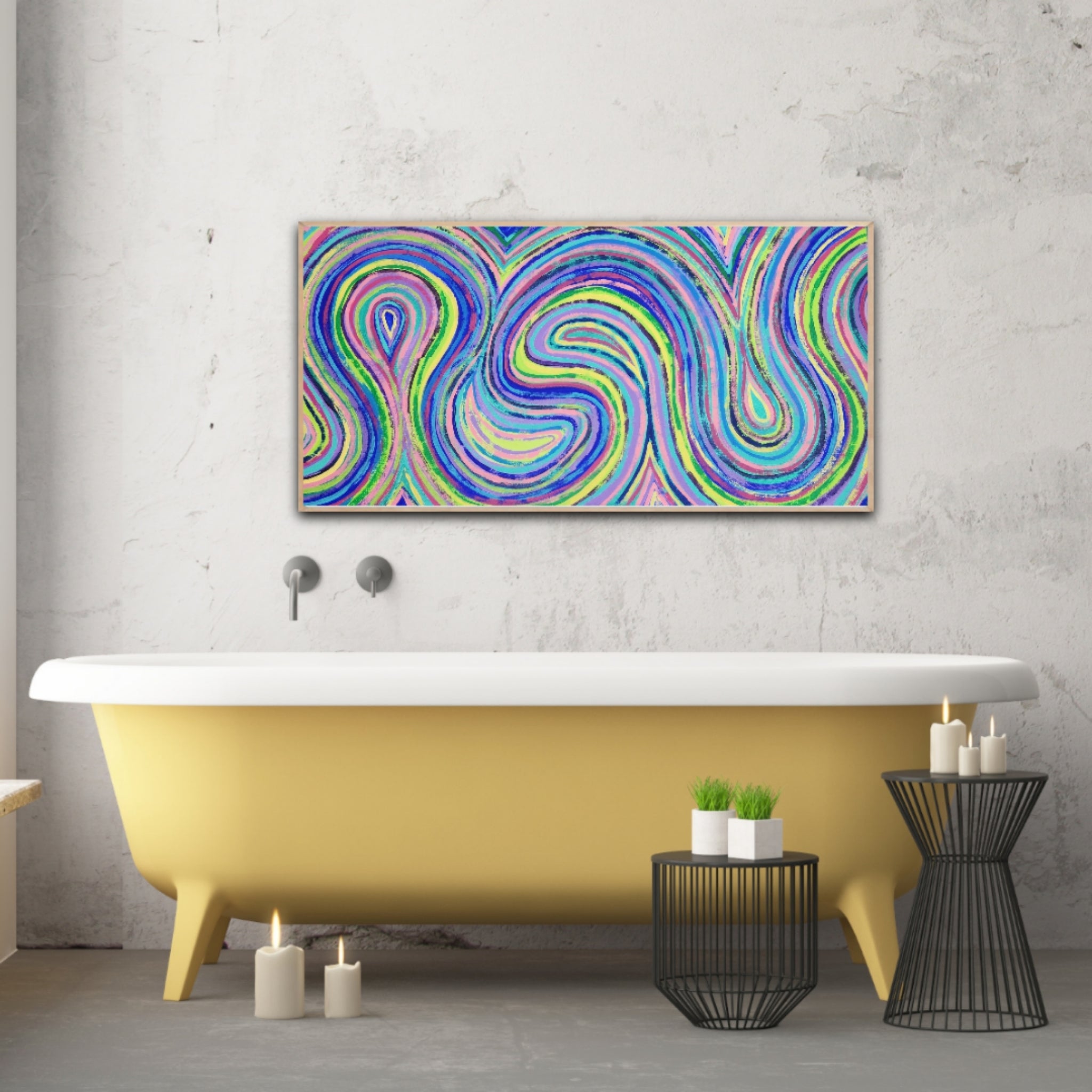  Aaliyah wall art displayed in a living space