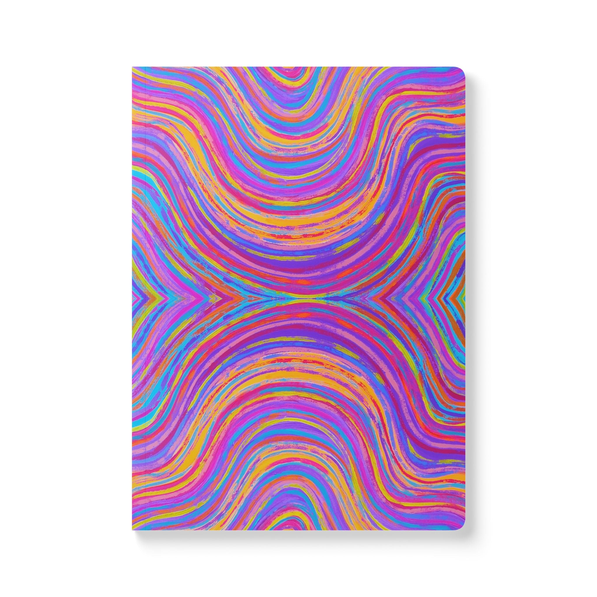  Front cover of The Bali Journal, a self care journal featuring original chakra art in orange, pink, blue and purple