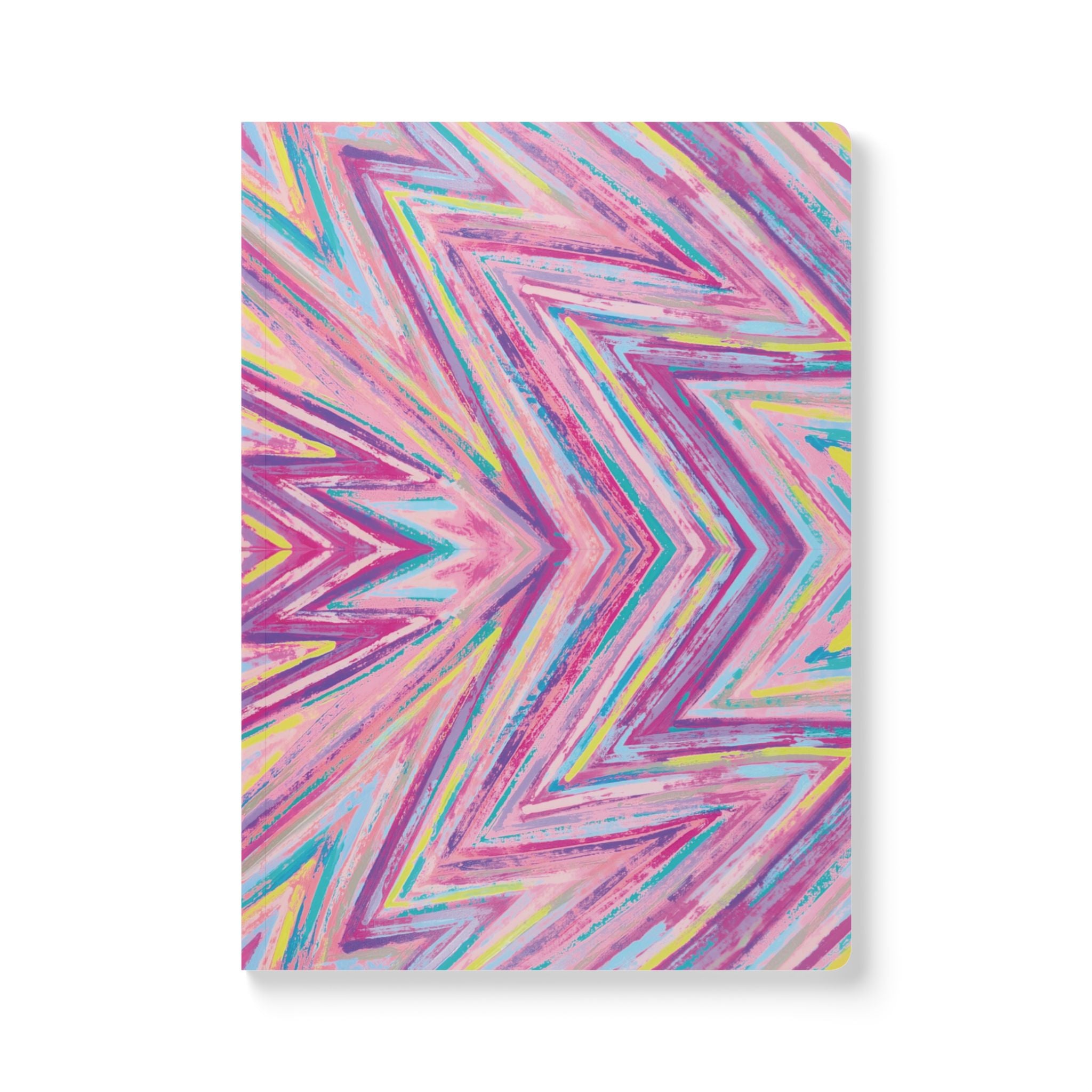  Front cover of The Jem Journal, a self care journal featuring original chakra art in pink, blue and yellow