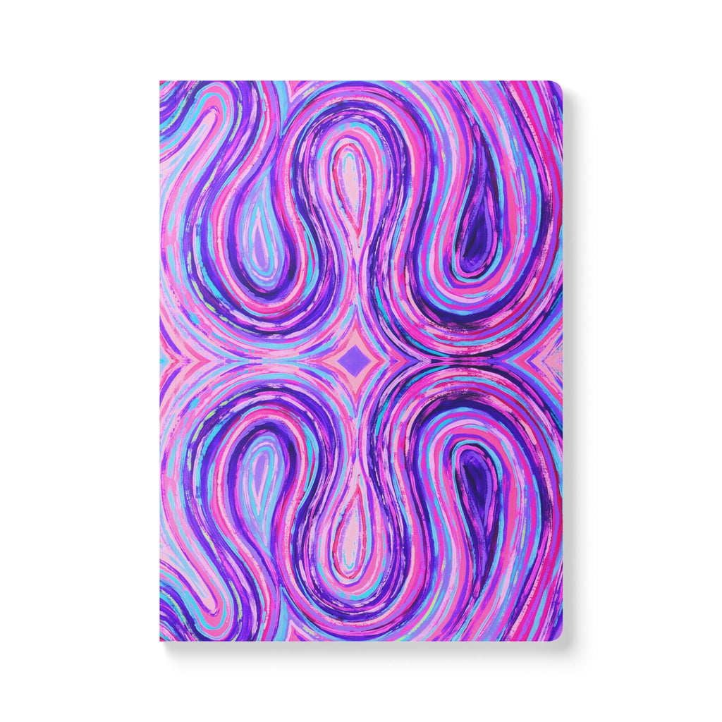  Front cover of The Marley Journal, a self care journal featuring original chakra art in purple, pink, turquoise and blue