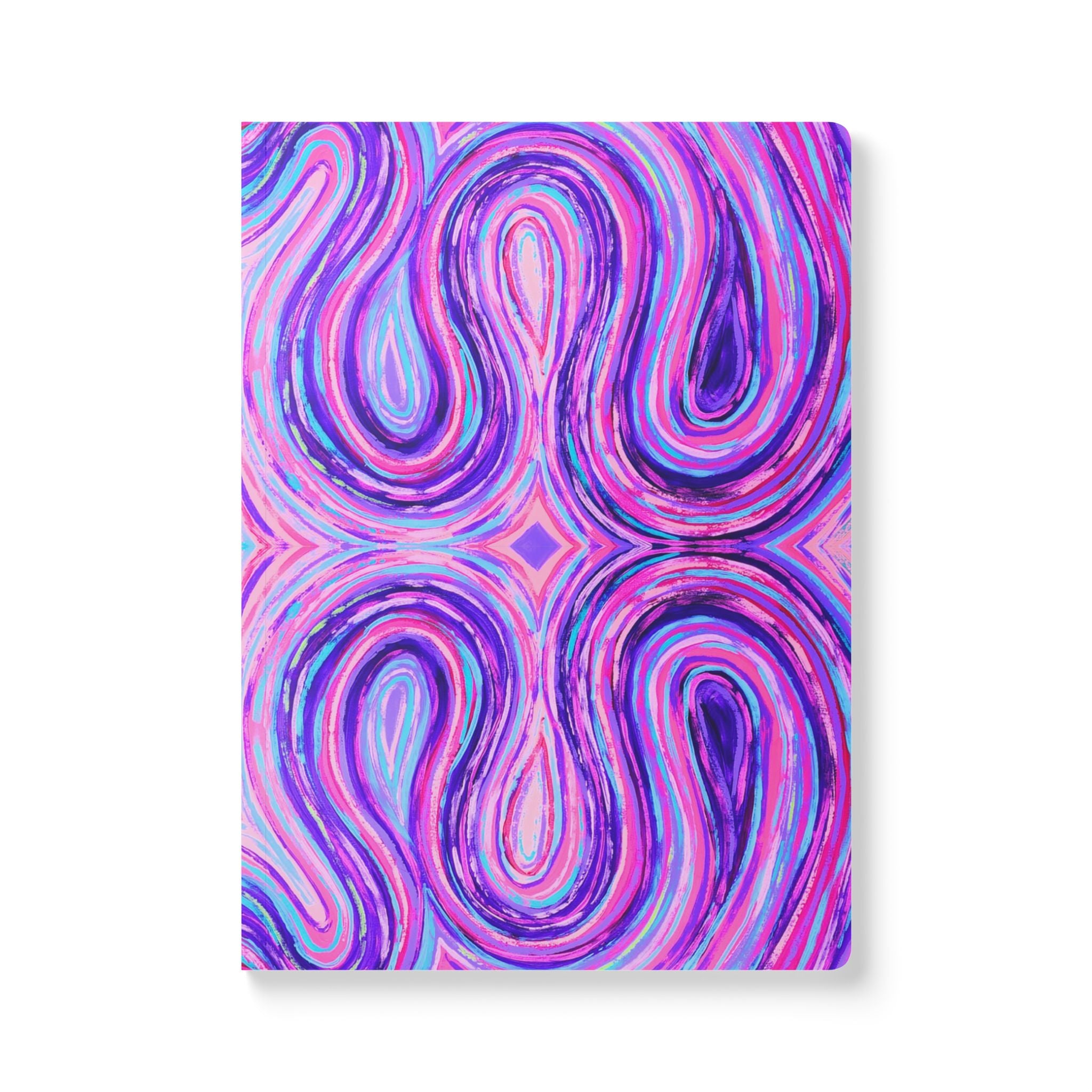  Front cover of The Marley Journal, a self care journal featuring original chakra art in purple, pink, turquoise and blue