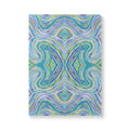  Front cover of The Meadow Journal, a self care journal featuring original chakra art in pastel blue, green, yellow and purple
