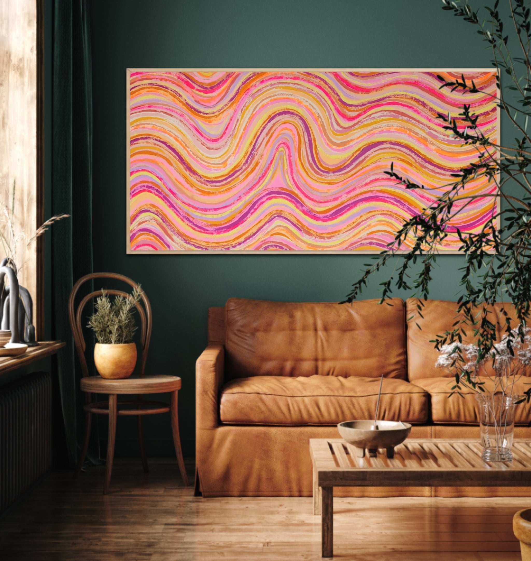 Solstice wall art displayed in a living space