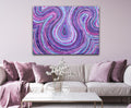  Violet wall art displayed in a living space