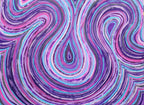  Close-up of Violet original abstract painting showing purple, pink and turquoise