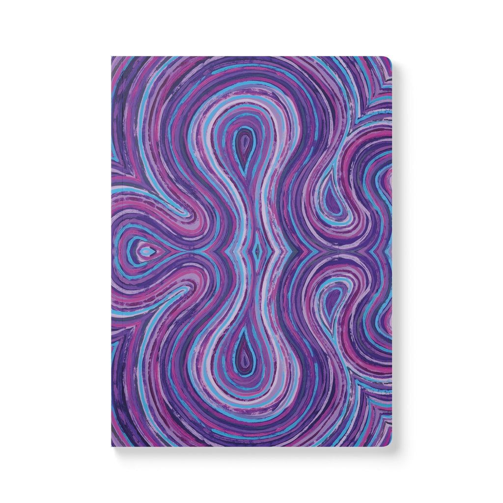  Front cover of The Violet Journal, a self care journal featuring original chakra art in purple, blue and pink