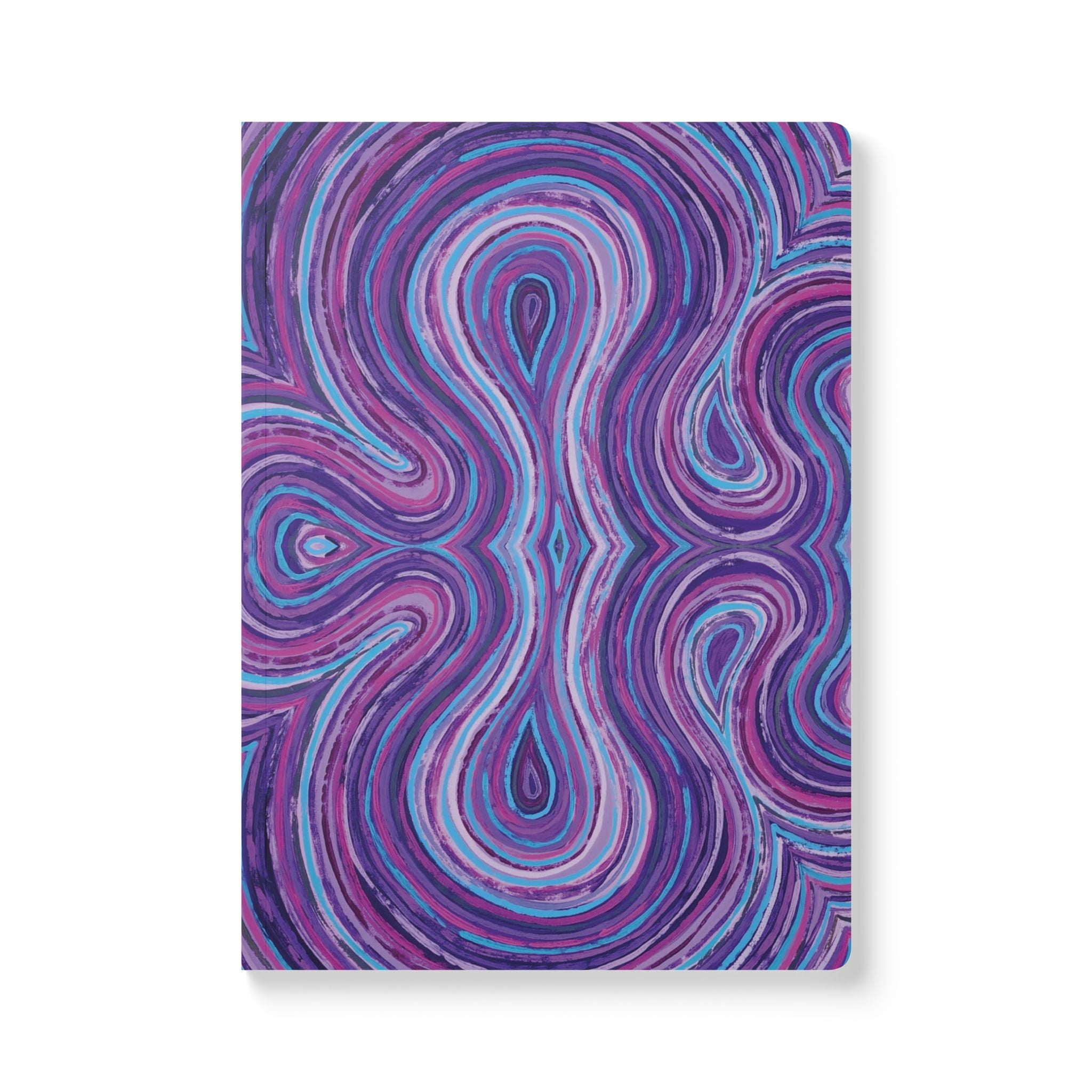  Front cover of The Violet Journal, a self care journal featuring original chakra art in purple, blue and pink